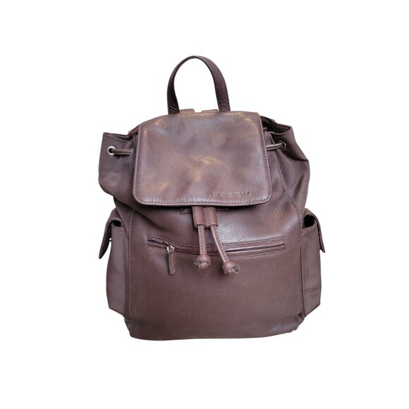 Fossil Soft Leather Backpack Brown Travel Bag Flap Front Read Description - Picture 1 of 10